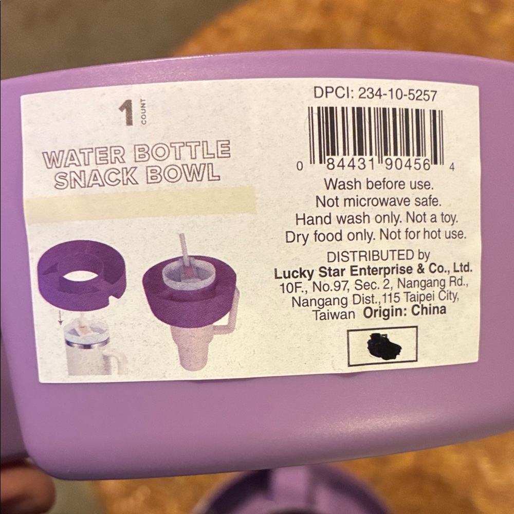 Purple Snack Bowl with Tumbler